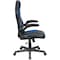 Global Industrial Racing/Gaming Chair, Mid Back, Synthetic Leather, Black/Blue 695854BL - alternate 3